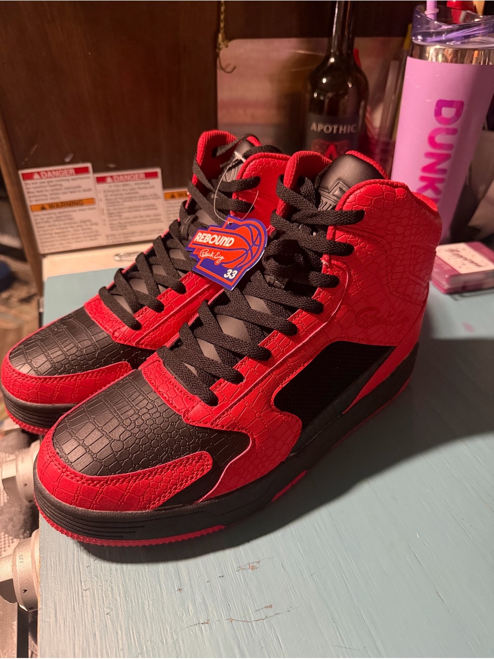 Patrick Ewing Rebound Red & Black High-Top Sneakers